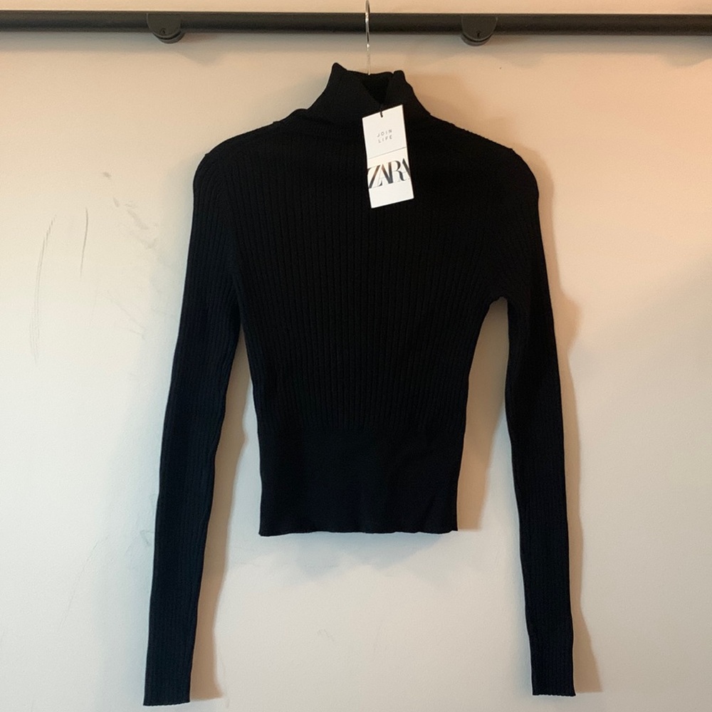 Black ribbed turtle neck